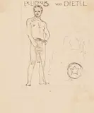 Max Klinger, Entwurfszeichnungen für Ex libris (10 Bll.), 1906, Pencil drawing