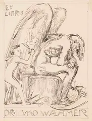 Max Klinger, Entwurfszeichnungen für Ex Libris (10 Bll.), 1909, Pencil drawing
