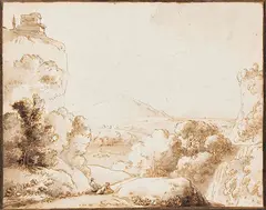 Franz Innocenz Josef Kobell, Landschaftsstudien (4 Bll.), 1780, India Ink