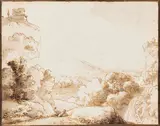 Franz Innocenz Josef Kobell, Landschaftsstudien (4 Bll.), 1780, India Ink