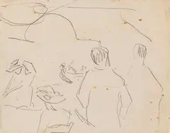 Ernst Ludwig Kirchner, Blick aus der Loge in den Tanzsaal (Eldorado), 1910, Pencil drawing