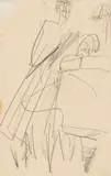 Ernst Ludwig Kirchner, Sängerin am Flügel, 1914, Pencil drawing