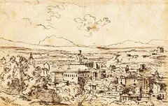 Franz Innocenz Josef Kobell, Stadtansichten Roms, 1818, Pen and India ink