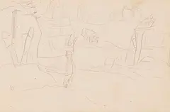 Pierre Bonnard, Homme dans les Ruines, Camion, 1917, Pencil