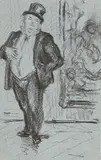 Adolf von Hildebrand, Szenerien und Figurenstudien (5 Blatt), 1900, Charcoal drawing
