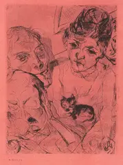 Max Beckmann, Diverse Drucke (3 Bll.), 1914, Etching