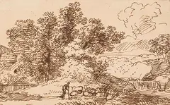 Franz Innocenz Josef Kobell, Landschaftsstudien (4 Bll.), 1780, Pen and ink drawing