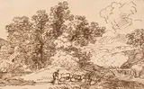 Franz Innocenz Josef Kobell, Landschaftsstudien (4 Bll.), 1780, Pen and ink drawing