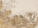 Ideale Landschaft by Johann Christian Reinhart, 1792, Charcoal drawing, sold Dec 2025