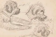Tierzeichnungen und Segel (3 Bll.) by Max Klinger, 1871, Pencil drawing, sold Dec 2025