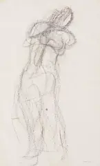 Jean Fautrier, Stehender Akt, 1944, Charcoal drawing