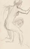 Adolf von Hildebrand, Figuren- und Architekturstudien (5 Bll.), 1890, Pencil drawing
