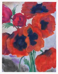 Emil Nolde, Mohnblüten, Um 1930/1935, Watercolor