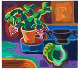 Karl Schmidt-Rottluff, Kaktus, Muschel und Schale, Ca. 1953, Oil on canvas