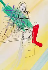 Sigmar Polke, Schreibtisch mit Akt, 1979, Mixed media