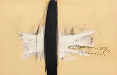 Arnulf Rainer, Vertikalfigur, 1962/1964, Mixed media. Oil and grease crayon