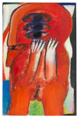 Rote Figur by Horst Antes, 1961, Egg and oil tempera, sold Dec 2025