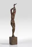 Renée Sintenis, Kleine Daphne, 1917, Bronze with black-brown patina. Mounted on a gr...