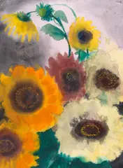 Sonnenblumen by Emil Nolde, Um 1926/1930, Watercolor, sold Dec 2025