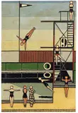 Gerd Arntz, Strandbad, 1925, Colored wooden block