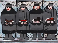 Kleiner Polenmarkt by Karl Horst Hödicke, 1989/90, Acrylic on canvas, sold Dec 2025