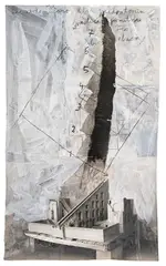 Anselm Kiefer, Leonardo Pisano - liber quadratorum geometriae (Aus der Serie "Freimaurer"), Um 2007, Mixed media. Gouache and charcoal over photo co...