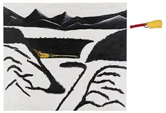 Enzo Cucchi, Fucile (2-teilig), 1980, Oil on canvas