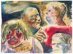 Otto Dix, Spelunke, 1925, Gouache over pencil
