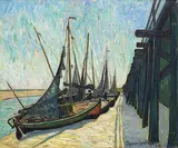 Theo von Brockhusen, Fischerboote bei Ebbe, 1910, Oil on canvas