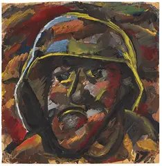 Otto Dix, Grabensoldat, 1915, Gouache