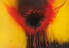 Otto Piene, Ohne Titel, 1975, Mixed media. Gouache, pigment, fixative, fire, ...