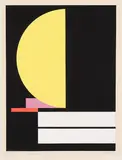 Walter Dexel, Figuration mit gelber Halbscheibe, 1927, Tempera