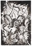 Georg Baselitz, Ohne Titel (Fahne), 1965, Pen and India ink drawing, with wash