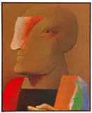 Horst Antes, Portrait nach Tizian, 1972, Aquatec on canvas