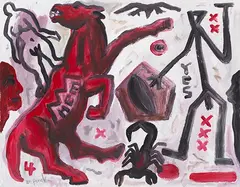 A. R. Penck, Ohne Titel, 1993, Acrylic on canvas