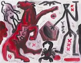 A. R. Penck, Ohne Titel, 1993, Acrylic on canvas