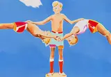 Norbert Bisky, Alle wollen den Volkssportwimpel, 2000, Oil on canvas