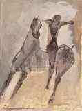 Marino Marini, Giocoliere, 1951, Tempera over ink pen