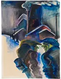 Vor der Zeche by Conrad Felixmüller, 1922, Watercolor and gouache, sold Dec 2025