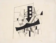 Fernand Léger, Composition, Ca. 1920, India ink drawing and white paint