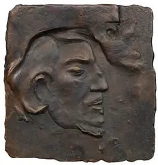 Paul Gauguin, Selbstbildnis, Oviri (der Wilde), 1894/95, Bronze relief with brown patina