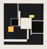 Walter Dexel, Quadrate 25, 1925, Gouache and collage