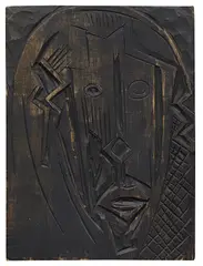 Karl Schmidt-Rottluff, Kopf / Fischer beim Aalstechen II, 1919, (spruce)