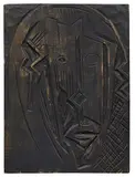Karl Schmidt-Rottluff, Kopf / Fischer beim Aalstechen II, 1919, (spruce)