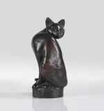 Marg Moll, Katze, 1926, Bronze with black-brown patina