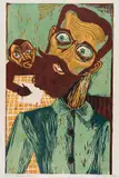 Conrad Felixmüller, Versammlungsredner, 1920/21, Woodcut in colors