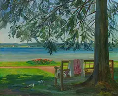 Wilhelm Trübner, Aussichtsplatz am Starnberger See, 1911, Oil on canvas