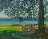 Wilhelm Trübner, Aussichtsplatz am Starnberger See, 1911, Oil on canvas