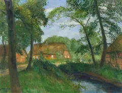 Otto Modersohn, Sommer im alten Dorf (am Ortseingang von Fischerhude), 1930, Oil on canvas