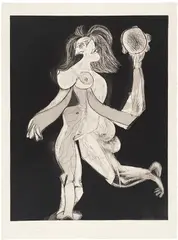 Pablo Picasso, La femme au tambourin, 1939, Etching and aquatint and scraper